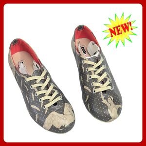 DOGO Swan Lake Women Sneakers US 6 EU 37 Gray Ballerina Graphic Print‎ Vegan